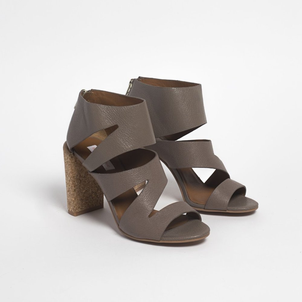 See By Chloe Dania Taupe Cork Heels Size 36.5
